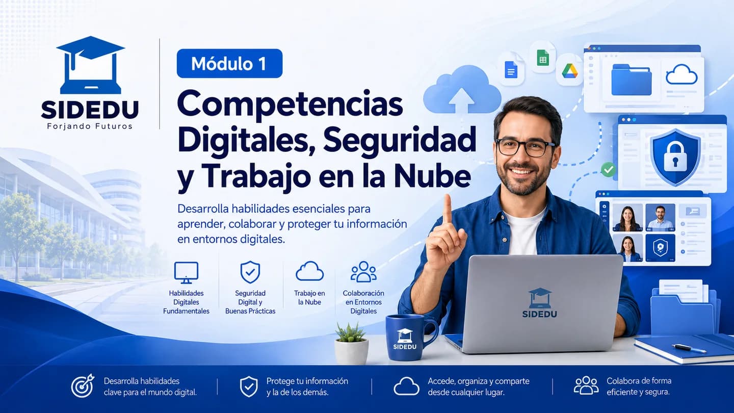 Imagen representativa del Módulo 1: Competencias Digitales, Seguridad y Trabajo en la Nube.