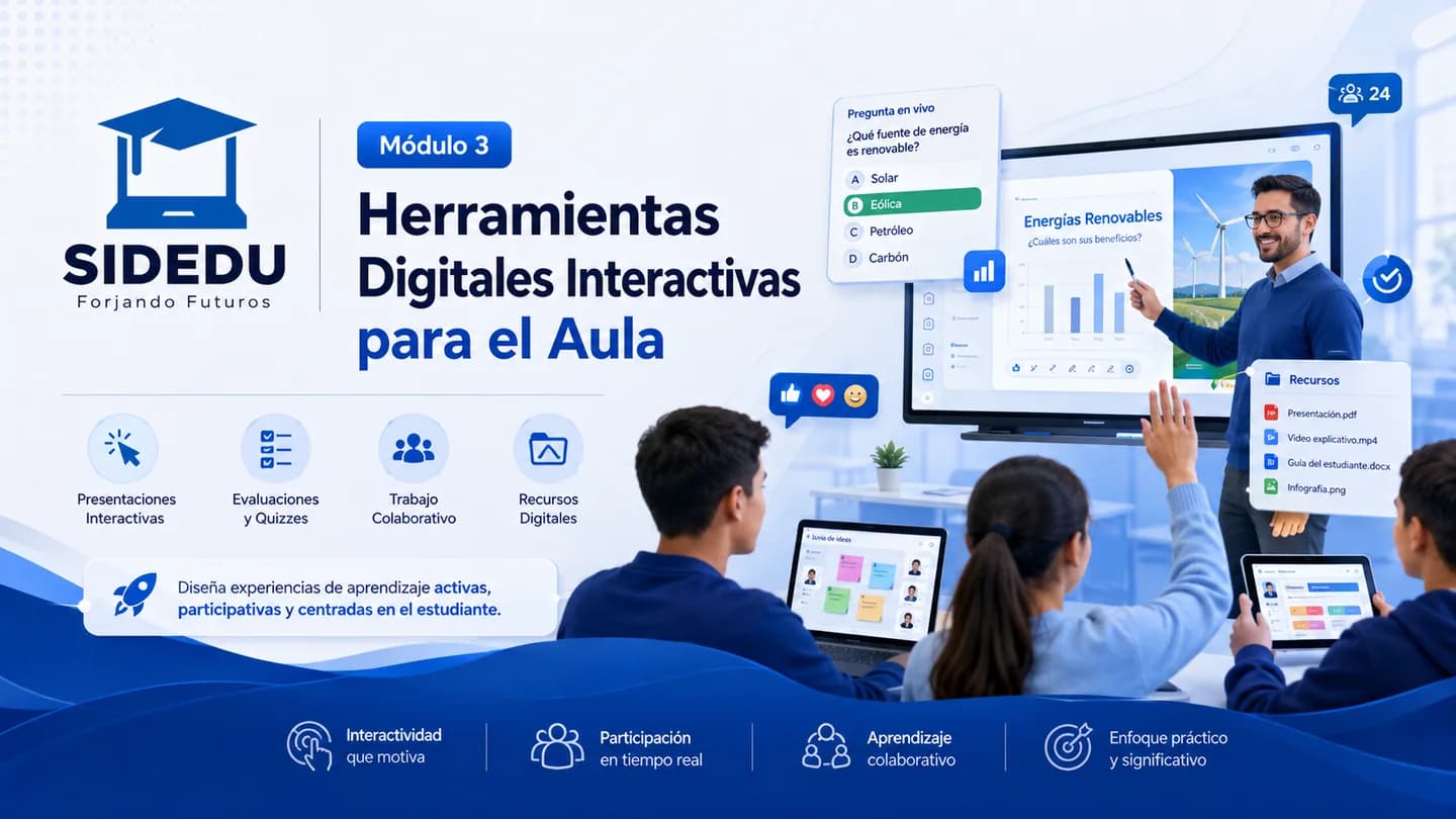Imagen representativa del Módulo 3: Herramientas Digitales Interactivas para el Aula.